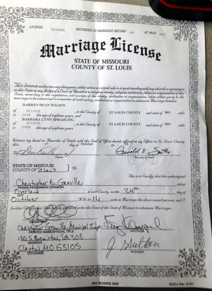 Darren Wilson has married his girlfriend : News