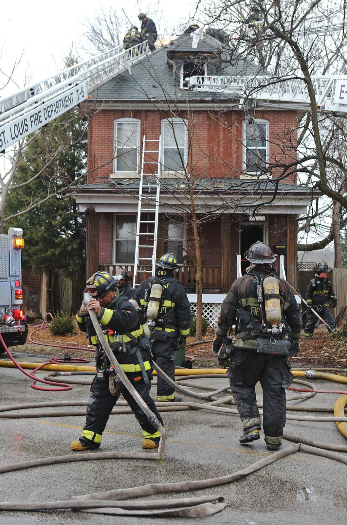 Two firefighters injured in home fire near Forest Park Metro
