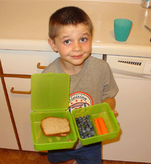 Seppi Marino with his lunch