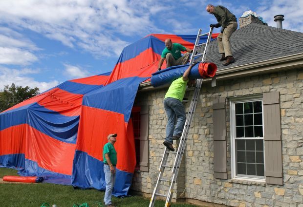 St. Charles house is covered to eliminate spiders