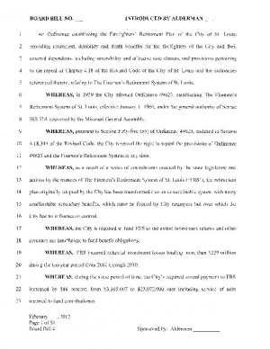 Board Bill 271 starts a new fire pension system