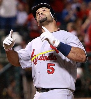 Bytes Pujols points World Series:  Cardinals 16, Rangers 7
