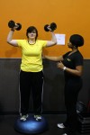 Amy Hoffman works out at Gold's Gym