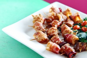 Bacon wrapped pineapple