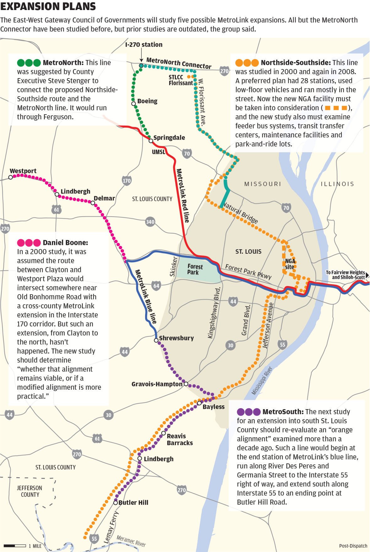 About $375,000 in federal money to help plan Northside-Southside MetroLink expansion | Political ...