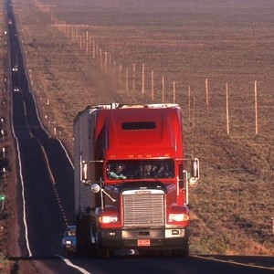 Big rig on a rural road