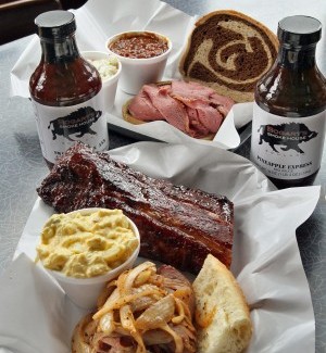 Half-slab of ribs at Bogart's Smokehouse