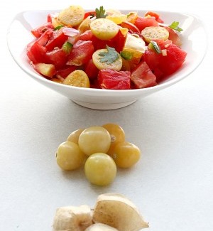 Ground cherries in salsa