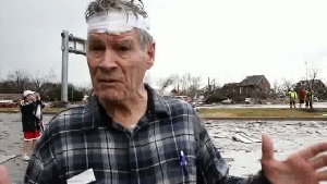 Video: He hid under tractor as storm hit