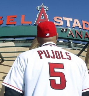 Los Angeles Angels Albert PUJOLS wears his new jersey after ...