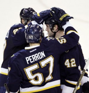 Captain Backes leads the way for Blues  