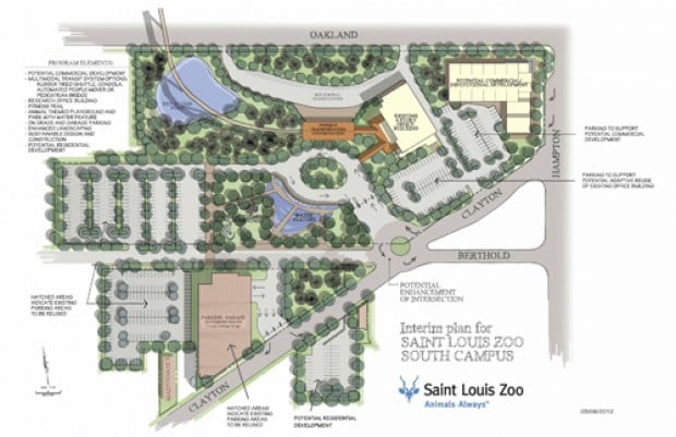 An artist&#39;s rendering of the St. Louis Zoo&#39;s planned expansion onto the old Forest Park Hospital ...