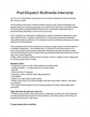 Post-Dispatch summer multimedia internship
