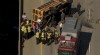 Overturned bus in St. Louis
