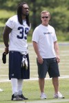 Devaney and Jackson at practice
