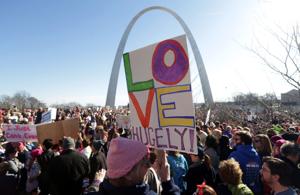 Thousands take part in St. Louis Women's March, protesting Trump