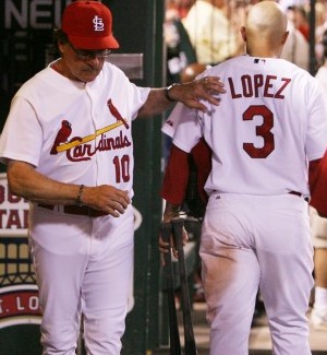 La Russa and Lopez in the dugout
