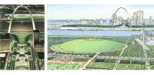 PWP Landscape Architecture, Foster + Partners, and Civitas rendering of proposed Illinois expansion of Jefferson National Expansion Memorial