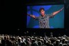 Joyce Meyer shown on big screen TV