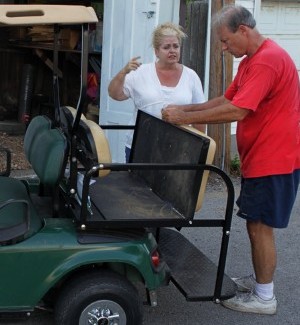 Golf carts in Soulard