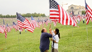 Flags on Art Hill for 9/11 10th Anniversary