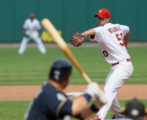 Wainwright pitches in the seventh