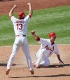 Molina's hit helps Cards end four-game slide
