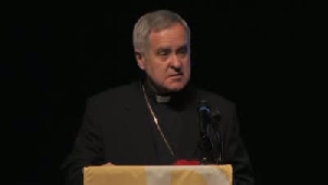 Raw video: Archbishop Carlson outlines schools plan
