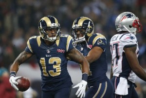 Rams trail 28-7 at halftime