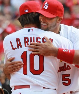 La Russa Pujols hug