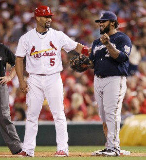 Pujols Fielder Cardinals vs Brewers