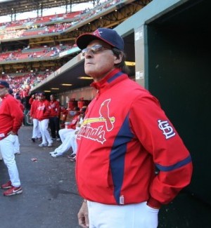 Cardinals manager Tony La Russa in the dugout