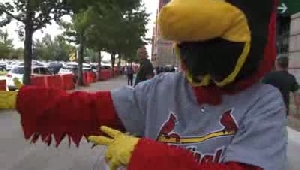 Rally Squirrel and Fredbird in Texas