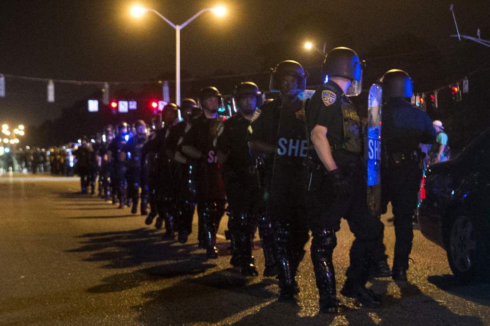 Baton Rouge police say out-of-town people making Alton Sterling demonstrations more violent, promise to 'disperse' any protest that becomes violent _lowres