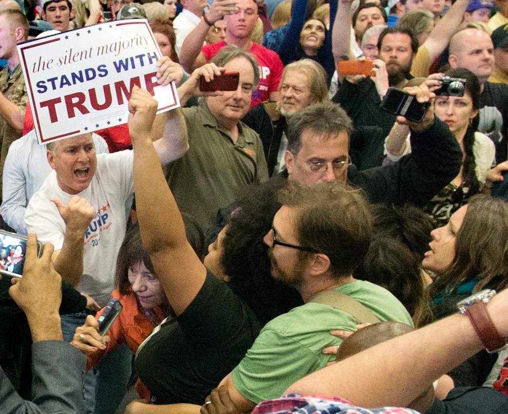 Video: Protests at Trump rally in New Orleans among campaign's most intense, racially focused _lowres