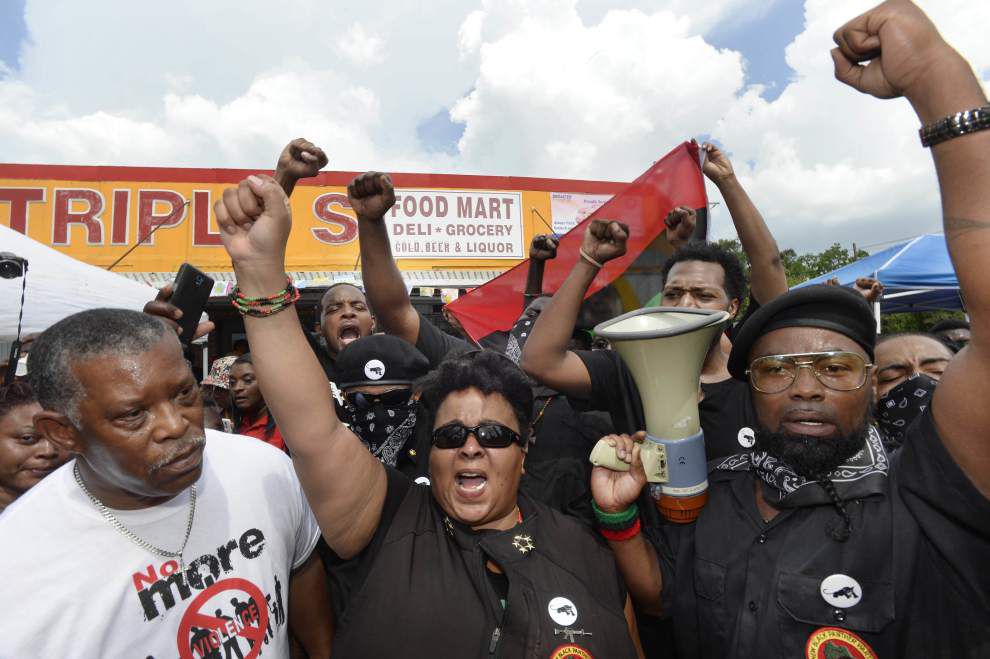 Baton Rouge police say out-of-town people making Alton Sterling demonstrations more violent, promise to 'disperse' any protest that becomes violent _lowres