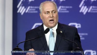 Steve Scalise speaks at the Republican Jewish Coalition Summit in Las Vegas.