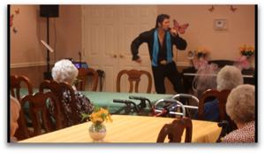 Elvis Presley performs at Salem Residential Care