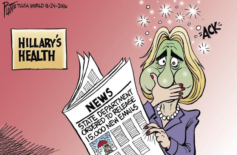 Image result for hillary health cartoons