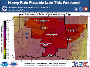 80-90 percent chance of rain forecast Saturday night, Sunday in Tulsa area