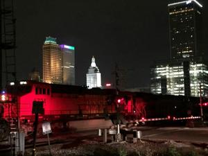 Train crashes into car in downtown Tulsa early Tuesday