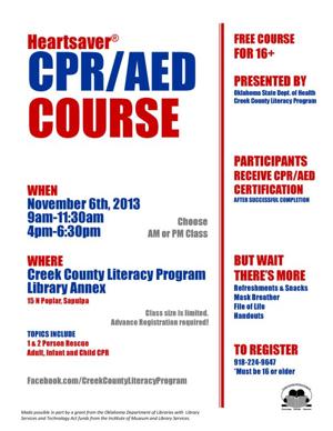 Free heartsaver CPR/AED course offered in Sapulpa Tulsa World