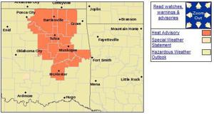 Hot, sticky temperatures return to Tulsa this week; heat advisory until 7 p.m. today