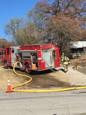 Firefighter hospitalized with electrical shock fighting Sand Springs fire; 6 dogs believed dead