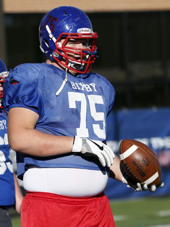 Football High school football Bixby offensive linemen kid each other