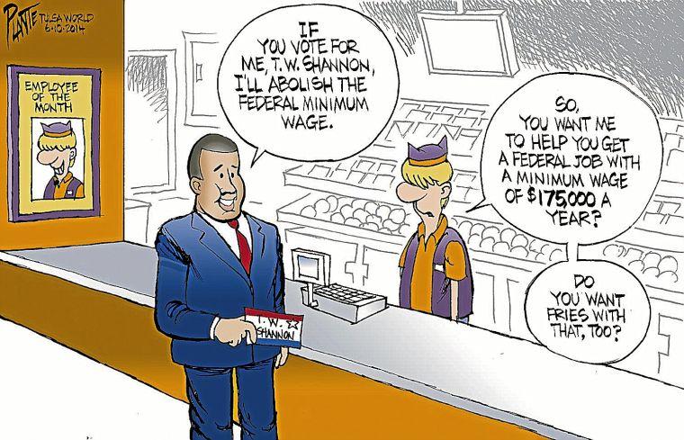Bruce Plante cartoon: T.W. Shannon's Minimum Wage - Tulsa World: Editorial Cartoonist Bruce Plante