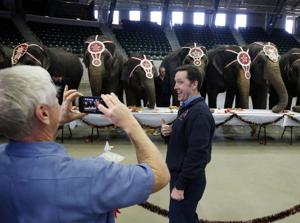 Tulsa first-responders share breakfast with elephants