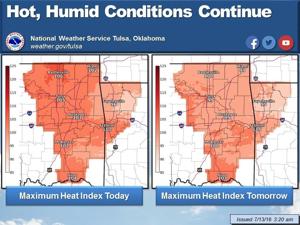 Heat advisory in effect for Tulsa area Wednesday afternoon, evening
