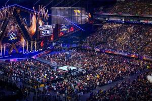 A shot of SummerSlam 2026 night one on Saturday, Aug. 1 at U.S. Bank Stadium.