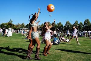 Festivalgoers dance during The Breeders set  at Daisy Chain Fields in Irvine, Calif., on Saturday, August 29, 2026.